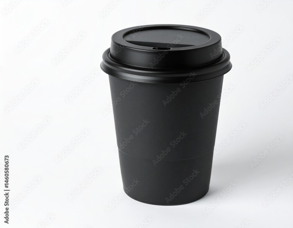 Black Disposable Coffee Cup On White Background Black Disposable Coffee Cup On White Background