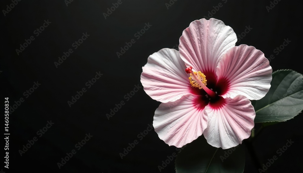 Fototapeta premium Bold, graphic hibiscus blossoms, black & white, stark contrast, tropical, abstract