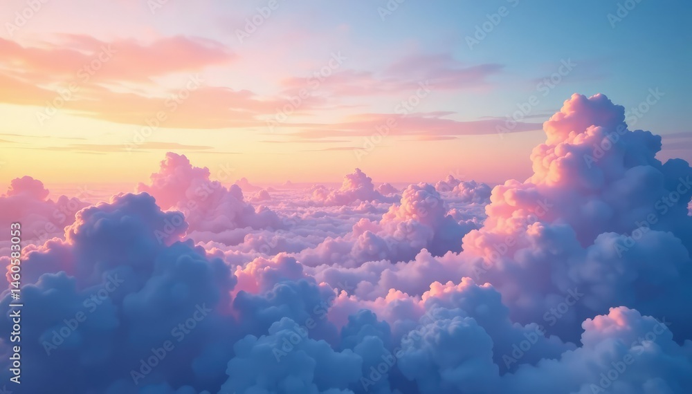 Fototapeta premium Subtle gradient sky, cloudscape transitions seamlessly , seamless, peaceful