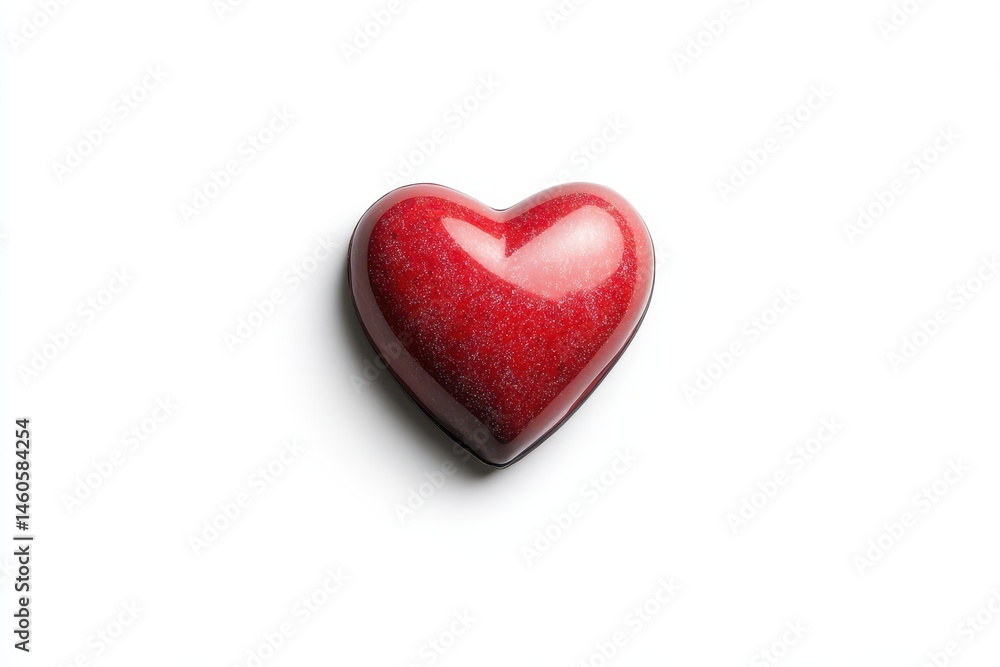 Red heart-shaped chocolate truffle Red heart-shaped chocolate truffle