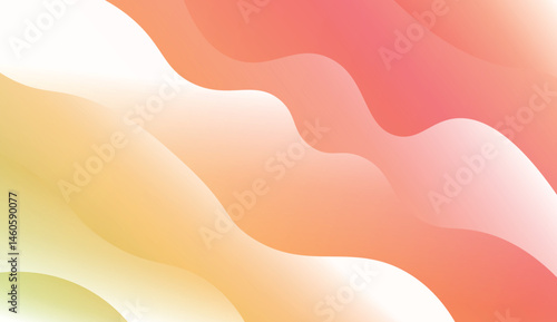 Template Background With Wave Geometric Shape. Design For Cover Page, Poster, Banner Of Websites. Vector Illustration with Color Gradient.