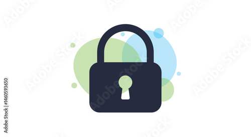 Padlock icon symbolizing security and privacy protection with abstract colored background vector illustration 