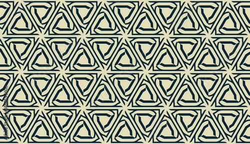Vector layout with curved line, illusion triangles. Abstract hipster pattern. For your wallpaper, advert, banner, poster. mixed green color. seamless