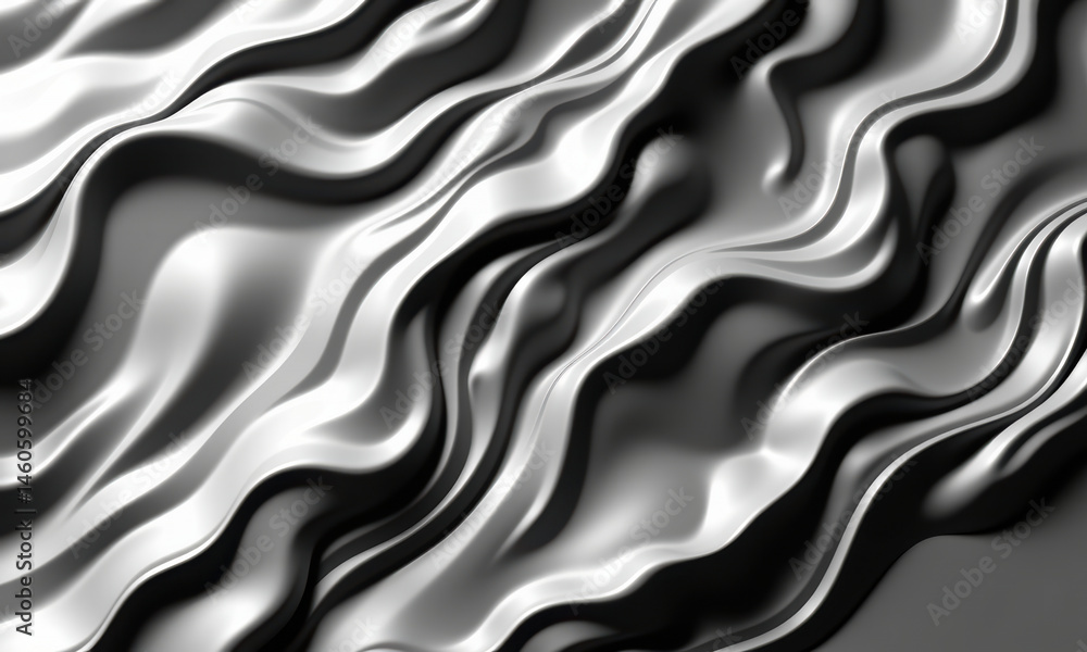 Obraz premium Flowing Silver Texture Design