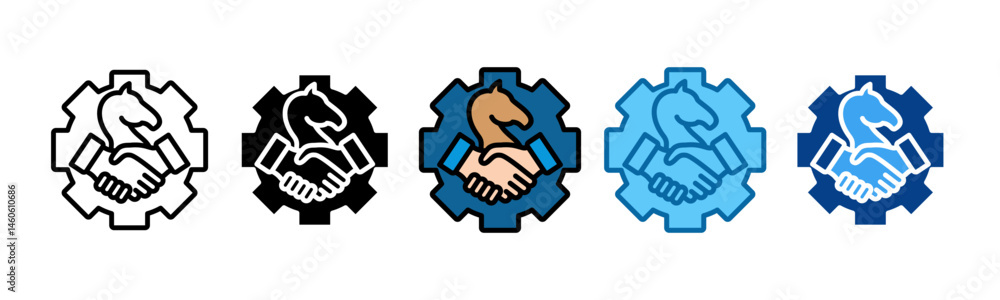 Obraz premium Strategic Alliances Icon Set Multiple Style Collection 