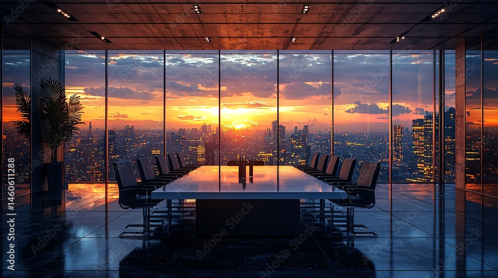 Fototapeta premium Office city night view sunset