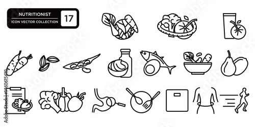 Nutritionist icon collection, editable and resizable vector icons.
