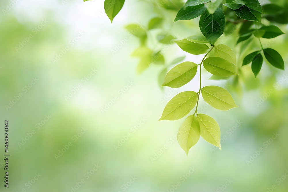 Fresh Green Leaves Branch Nature Spring Botany Ecology Background Fresh Green Leaves Branch Nature Spring Botany Ecology Background