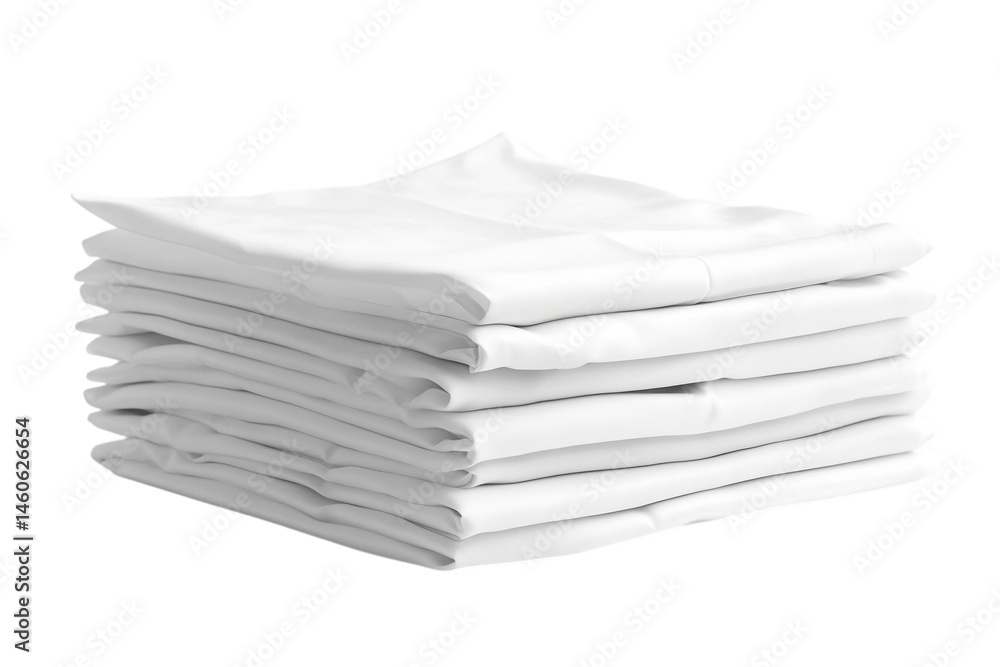Stack of White Sheets of Silk Fabric Isolated on Transparent Background Stack of White Sheets of Silk Fabric Isolated on Transparent Background