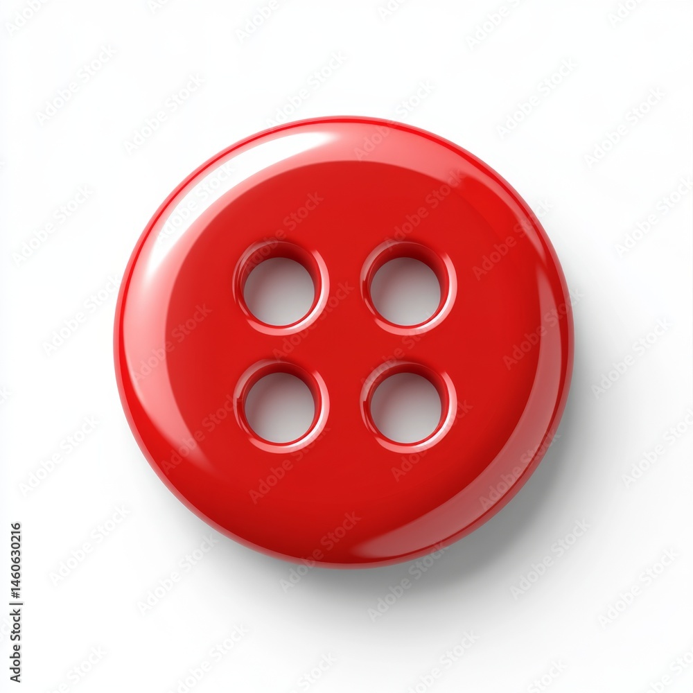 Fototapeta premium Red button with four holes (1)