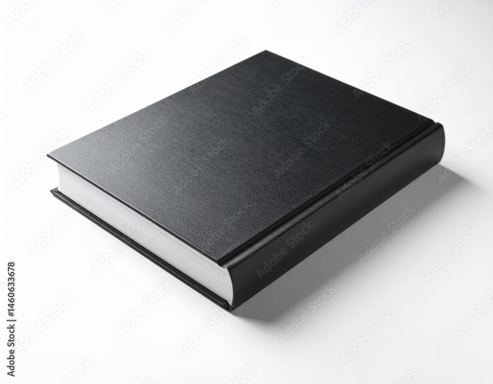 Black Hardcover Book Mockup On White Background Black Hardcover Book Mockup On White Background