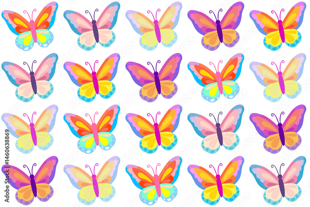 Seamless Butterfly Illustration Design for Gift Wrapping Seamless Butterfly Illustration Design for Gift Wrapping