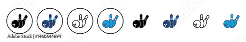 Bowling icon vector. bowling ball and pin icon. bowling pins