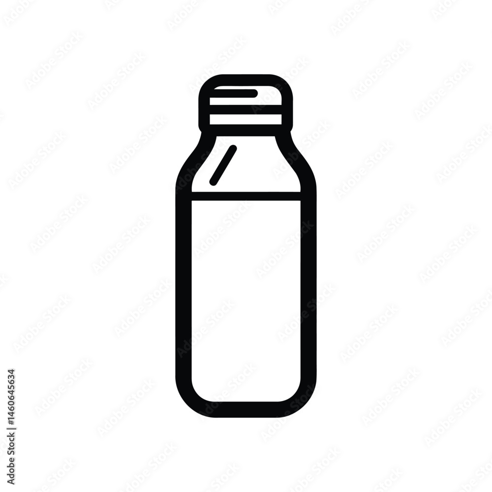 Milk Bottle Icon Outline on Transparent Background, Simple Drink Container Art Milk Bottle Icon Outline on Transparent Background, Simple Drink Container Art