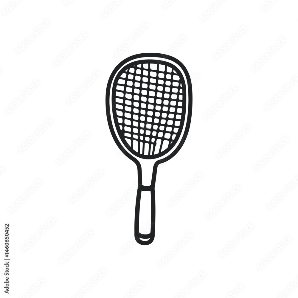 Minimalist Badminton Racket with Transparent Background and Clean Outline Minimalist Badminton Racket with Transparent Background and Clean Outline