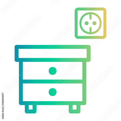 nightstand Line Gradient Icon