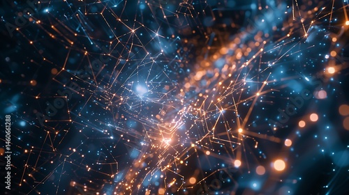 Intricate web of AI connections glowing against a dark, futuristic background.