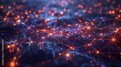 Intricate web of AI connections glowing against a dark, futuristic background.