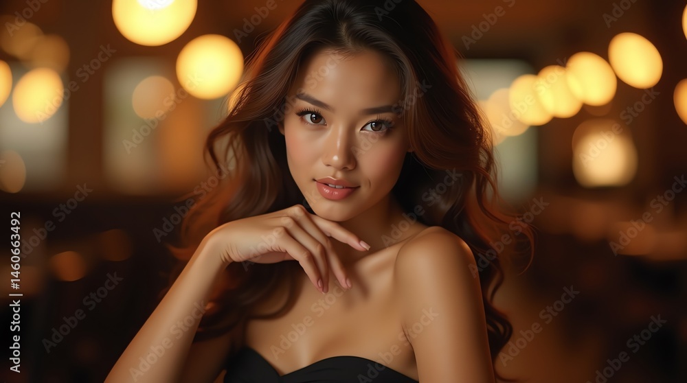 Alluring woman in softly lit ambiance Alluring woman in softly lit ambiance