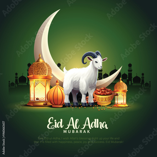 Eid al adha mubarak festival Design Background. abstract Vector Illustration for greeting card, poster and banner design.