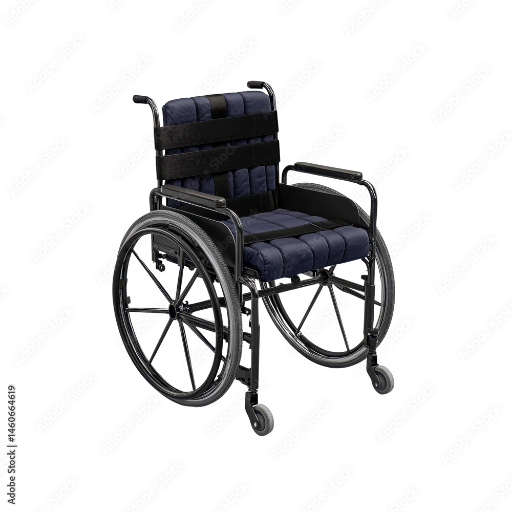 Fototapeta premium Modern Wheelchair with Padded Seat and Backrest for Enhanced Comfort and Support