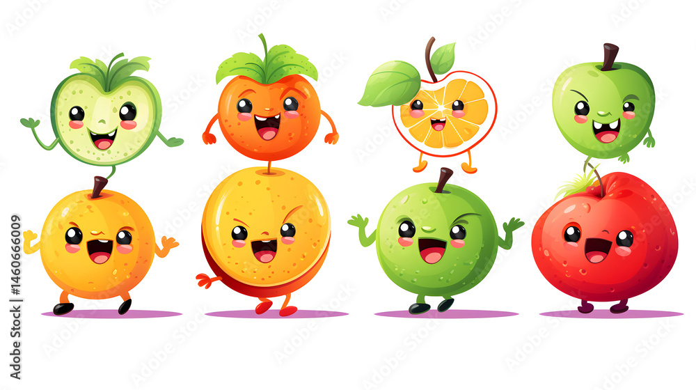 Creative and Fun Characters of Sport Fruits Depicting Healthy Lifestyle Choices Creative and Fun Characters of Sport Fruits Depicting Healthy Lifestyle Choices