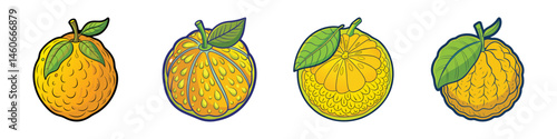 Sunshine Citrus Display: A vibrant assortment of ripe oranges, each exhibiting its unique texture, a symbol of freshness and health, making one's taste buds tingle with delight. 