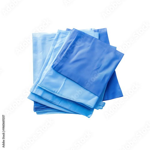 Stack of Blue Surgical Drapes