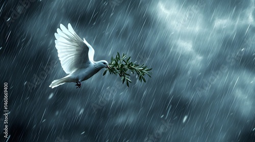 Dove of peace amidst storm