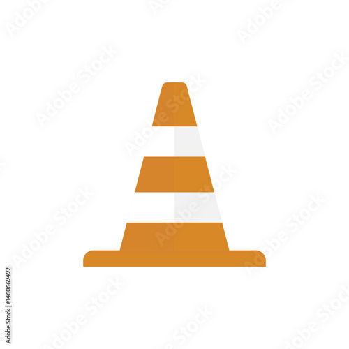 Traffic Cone Flat Design Icon