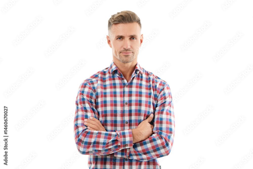 Casual male style portrait. Mature portrait. Mature man isolated on white. Stylish man portrait. Casual style of man. Guy has stylish haircut. Confidence. Man with trendy hairstyle. Casual confidence Casual male style portrait. Mature portrait. Mature man isolated on white. Stylish man portrait. Casual style of man. Guy has stylish haircut. Confidence. Man with trendy hairstyle. Casual confidence
