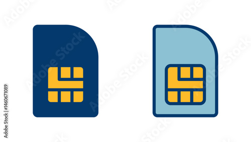 Sim card icon vector isolated on white background. Mobile slot icon. Mobile cellular phone sim card chip.