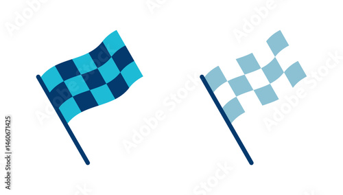 Race flag icon vector isolated on white background. Competition sport flag line vector icon. Racing flag. Start finish flag. Checkered. Start