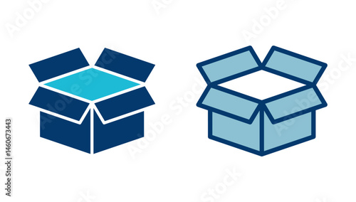 Box icon vector isolated on white background. Cardboard box, packaging open. Box vector icon