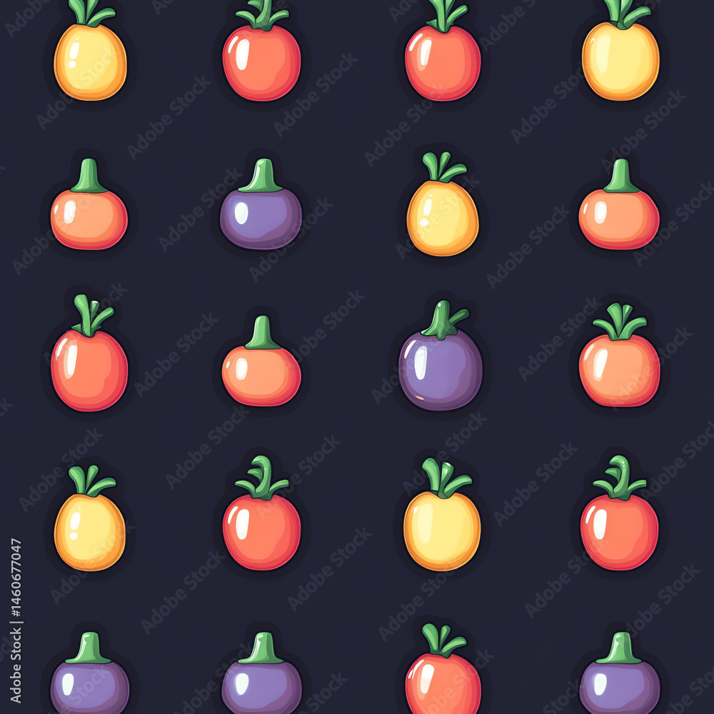 Colorful Vegetables Seamless Pattern Colorful Vegetables Seamless Pattern