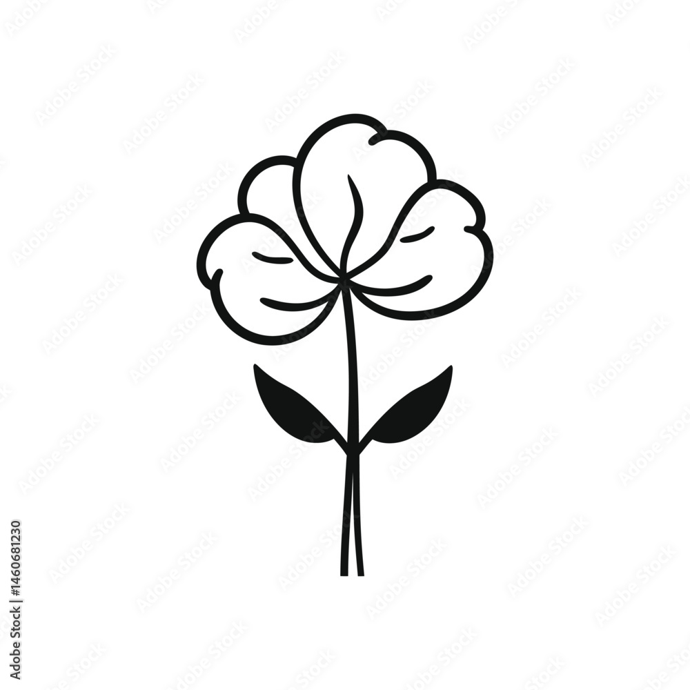 Minimalist Flower Line Art on Transparent Background, Simple Blossom Design Minimalist Flower Line Art on Transparent Background, Simple Blossom Design