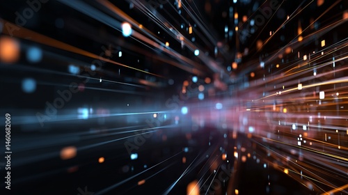 Abstract technology background featuring digital data streams, circuit patterns, and futuristic elements representing innovation, ai, and high-tech connections.