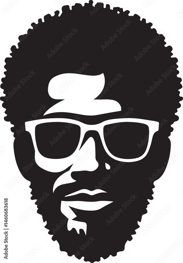 black man head vector illustration in a white background black man head vector illustration in a white background