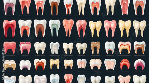 Wallpaper Mural Professional Molar Teeth Types Medical Banner Illustration for Dental Education Torontodigital.ca