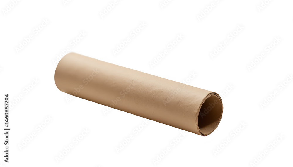 Rustic brown paper roll on black, a versatile backdrop for creative projects and photography Rustic brown paper roll on black, a versatile backdrop for creative projects and photography