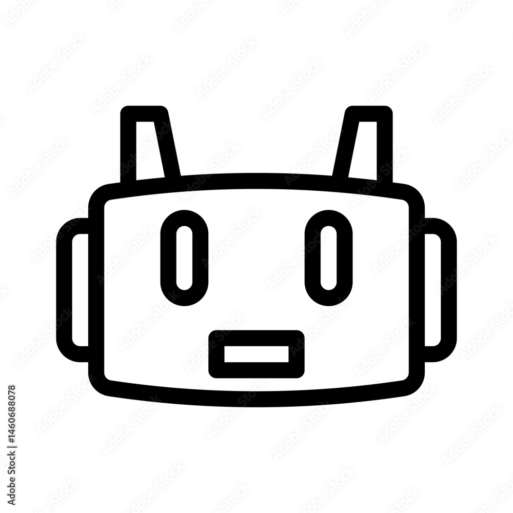 Fototapeta premium robot head line icon