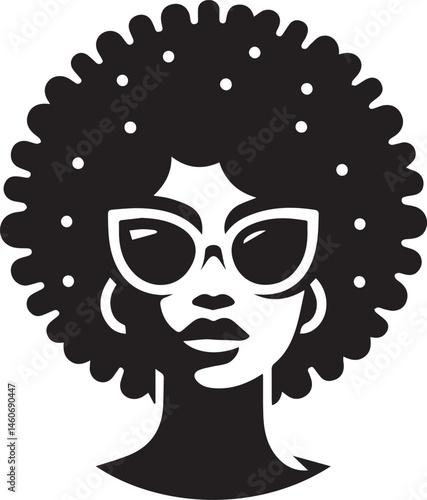 black woman head vector illustration in a white background