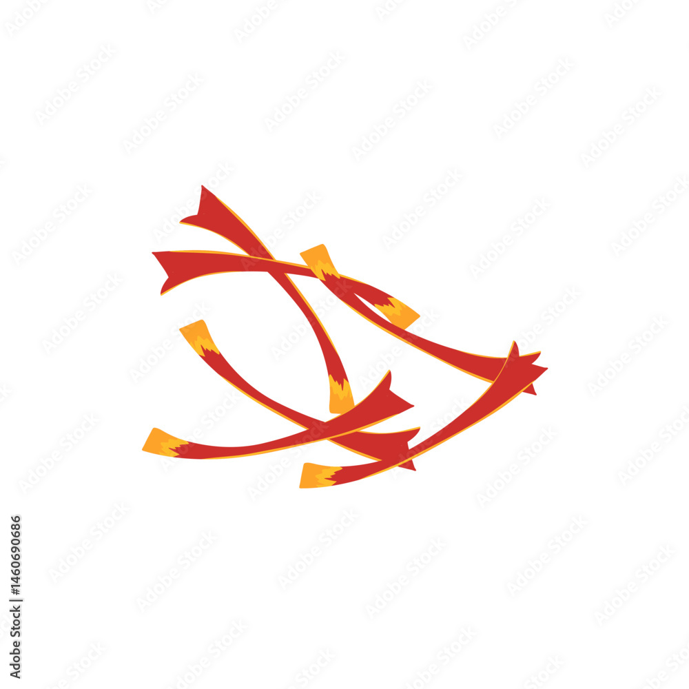 Obraz premium Red Saffron Thread Vector Illustration 