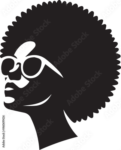 black woman head vector illustration in a white background
