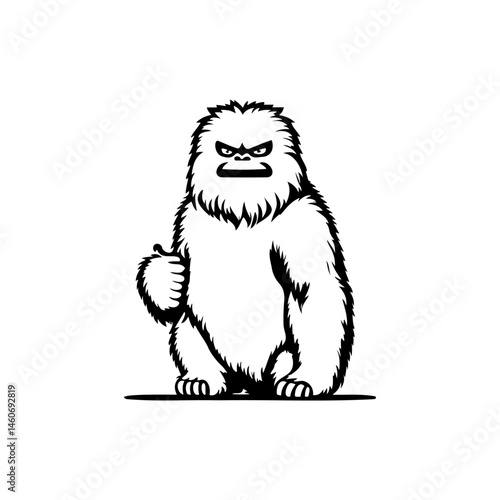 Intense yeti vector illustration for creative and mythical designs elements