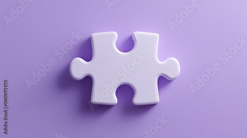 Solitary puzzle piece on lavender backdrop signifying solution or fragment