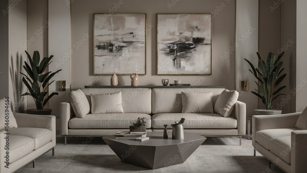 Fototapeta premium modern living room with sofa