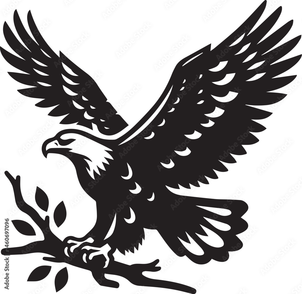 Fototapeta premium eagle vector illustration, eagle in a white background