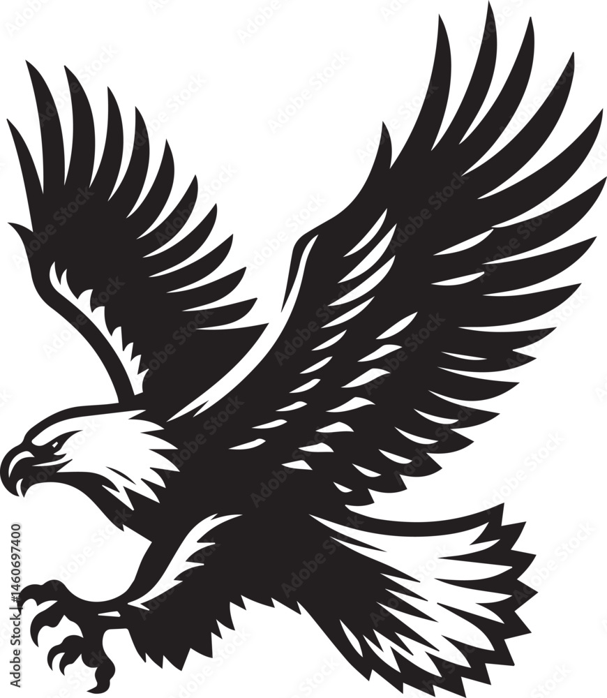 eagle vector illustration, eagle in a white background eagle vector illustration, eagle in a white background