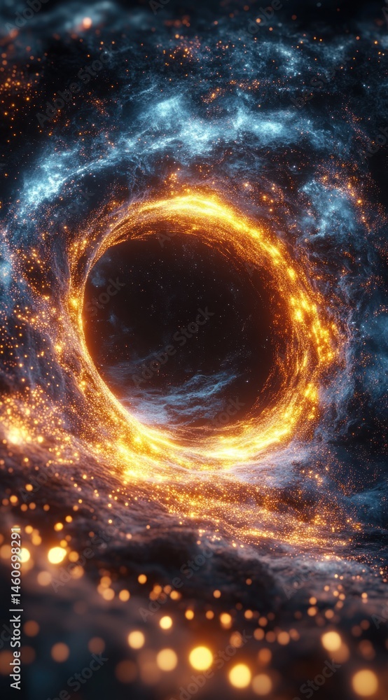 Fototapeta premium Fiery cosmic vortex in swirling nebulae.